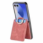 For Samsung Galaxy Z Flip7 5G Retro Leather Ring Vertical Flip Wallet Phone Case(Pink) - 3