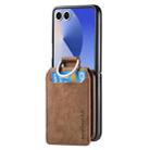 For Samsung Galaxy Z Flip7 5G Retro Leather Ring Vertical Flip Wallet Phone Case(Brown) - 2