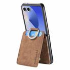 For Samsung Galaxy Z Flip7 5G Retro Leather Ring Vertical Flip Wallet Phone Case(Brown) - 3