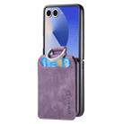 For Samsung Galaxy Z Flip7 5G Retro Leather Ring Vertical Flip Wallet Phone Case(Purple) - 2