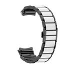 For Huawei Watch 5 42mm Butterfly Buckle Ceramic White Metal Watch Band(Black White) - 2