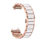 For Huawei Watch 5 42mm Butterfly Buckle Ceramic White Metal Watch Band(Rose White) - 2