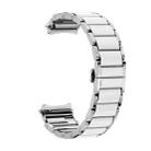 For Huawei Watch 5 42mm Butterfly Buckle Ceramic White Metal Watch Band(Silver White) - 2