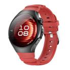 For Huawei Watch 5 42mm Metal Pin Buckle Silicone Watch Band(Red) - 1