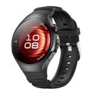 For Huawei Watch 5 42mm Metal Pin Buckle Silicone Watch Band(Black) - 1
