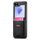 For Samsung Galaxy Z Flip6 5G Retro Leather Fold Stand Elastic Card Bag Phone Case(Black) - 2