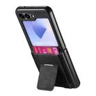 For Samsung Galaxy Z Flip6 5G Retro Leather Fold Stand Elastic Card Bag Phone Case(Black) - 3