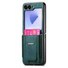 For Samsung Galaxy Z Flip6 5G Retro Leather Fold Stand Elastic Card Bag Phone Case(Green) - 2
