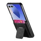 For Samsung Galaxy Z Flip7 5G Retro Leather Fold Stand Elastic Card Bag Phone Case(Black) - 3