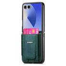 For Samsung Galaxy Z Flip7 5G Retro Leather Fold Stand Elastic Card Bag Phone Case(Green) - 2