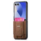 For Samsung Galaxy Z Flip7 5G Retro Leather Fold Stand Elastic Card Bag Phone Case(Brown) - 2