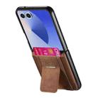 For Samsung Galaxy Z Flip7 5G Retro Leather Fold Stand Elastic Card Bag Phone Case(Brown) - 3