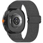 For Samsung Galaxy Watch 8 40 / 44mm Ethnic Style Elastic Nylon Braided Watch Band(Dark Gray) - 1