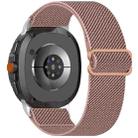 For Samsung Galaxy Watch 8 40 / 44mm Ethnic Style Elastic Nylon Braided Watch Band(Rose Pink) - 1