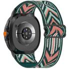 For Samsung Galaxy Watch 8 40 / 44mm Ethnic Style Elastic Nylon Braided Watch Band(Green Arrow) - 1
