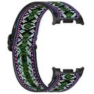 For Samsung Galaxy Watch 8 40 / 44mm Ethnic Style Elastic Nylon Braided Watch Band(Ethnic Green Purple) - 2
