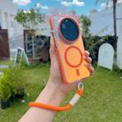 For Xiaomi 15 Ultra Dual-Color Clear Acrylic Hybrid TPU MagSafe Phone Case with Strap(Orange) - 3