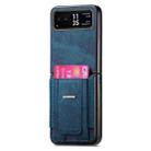 For Motorola Moto Razr 40 Retro Leather Fold Stand Elastic Card Bag Phone Case(Blue) - 2