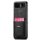 For Motorola Moto Razr 40 Retro Leather Fold Stand Elastic Card Bag Phone Case(Black) - 2