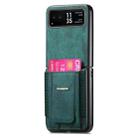 For Motorola Moto Razr 40 Retro Leather Fold Stand Elastic Card Bag Phone Case(Green) - 2