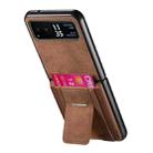 For Motorola Moto Razr 40 Retro Leather Fold Stand Elastic Card Bag Phone Case(Brown) - 3