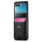 For Motorola Moto Razr 40 Ultra Retro Leather Fold Stand Elastic Card Bag Phone Case(Black) - 2