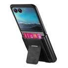 For Motorola Moto Razr 40 Ultra Retro Leather Fold Stand Elastic Card Bag Phone Case(Black) - 3