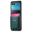 For Motorola Moto Razr 40 Ultra Retro Leather Fold Stand Elastic Card Bag Phone Case(Green) - 2