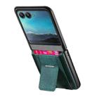 For Motorola Moto Razr 40 Ultra Retro Leather Fold Stand Elastic Card Bag Phone Case(Green) - 3
