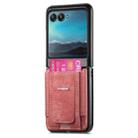 For Motorola Moto Razr 40 Ultra Retro Leather Fold Stand Elastic Card Bag Phone Case(Pink) - 2