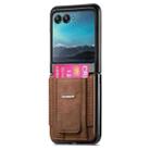 For Motorola Moto Razr 40 Ultra Retro Leather Fold Stand Elastic Card Bag Phone Case(Brown) - 2