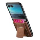 For Motorola Moto Razr 40 Ultra Retro Leather Fold Stand Elastic Card Bag Phone Case(Brown) - 3
