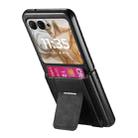 For Motorola Moto Razr 50 Retro Leather Fold Stand Elastic Card Bag Phone Case(Black) - 3