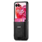 For Motorola Moto Razr 50 Ultra Retro Leather Fold Stand Elastic Card Bag Phone Case(Black) - 2