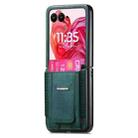 For Motorola Moto Razr 50 Ultra Retro Leather Fold Stand Elastic Card Bag Phone Case(Green) - 2