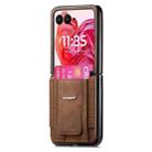 For Motorola Moto Razr 50 Ultra Retro Leather Fold Stand Elastic Card Bag Phone Case(Brown) - 2