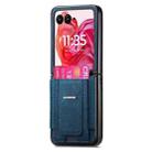 For Motorola Moto Razr 60 Ultra Retro Leather Fold Stand Elastic Card Bag Phone Case(Blue) - 2