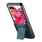 For Motorola Moto Razr 60 Ultra Retro Leather Fold Stand Elastic Card Bag Phone Case(Green) - 3