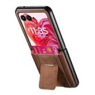 For Motorola Moto Razr 60 Ultra Retro Leather Fold Stand Elastic Card Bag Phone Case(Brown) - 3