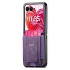 For Motorola Moto Razr 60 Ultra Retro Leather Fold Stand Elastic Card Bag Phone Case(Purple) - 2