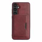 For Samsung Galaxy S23 5G Kalebol Strong Magnetic MagSafe Tri-Fold Wallet Leather Phone Case(Red) - 2