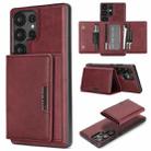 For Samsung Galaxy S22 Ultra 5G Kalebol Strong Magnetic MagSafe Tri-Fold Wallet Leather Phone Case(Red) - 1