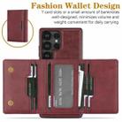 For Samsung Galaxy S22 Ultra 5G Kalebol Strong Magnetic MagSafe Tri-Fold Wallet Leather Phone Case(Red) - 3
