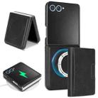 For Samsung Galaxy Z Flip7 Kalebol Strong Magnetic MagSafe Tri-Fold Wallet Leather Phone Case(Black) - 1