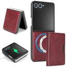 For Samsung Galaxy Z Flip7 Kalebol Strong Magnetic MagSafe Tri-Fold Wallet Leather Phone Case(Red) - 1