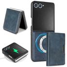For Samsung Galaxy Z Flip7 Kalebol Strong Magnetic MagSafe Tri-Fold Wallet Leather Phone Case(Blue) - 1