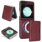 For Samsung Galaxy Z Flip6 Kalebol Strong Magnetic MagSafe Tri-Fold Wallet Leather Phone Case(Red) - 1