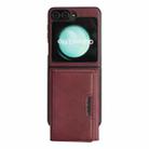 For Samsung Galaxy Z Flip6 Kalebol Strong Magnetic MagSafe Tri-Fold Wallet Leather Phone Case(Red) - 2