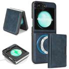 For Samsung Galaxy Z Flip6 Kalebol Strong Magnetic MagSafe Tri-Fold Wallet Leather Phone Case(Blue) - 1