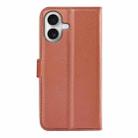 For iPhone 17 Litchi Texture Horizontal Flip Leather Phone Case with Holder(Brown) - 3